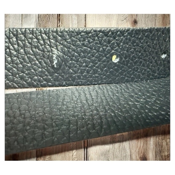 La Via Firenze Black Leather Belt Gold Buckle Made In Italy Size L main image 7